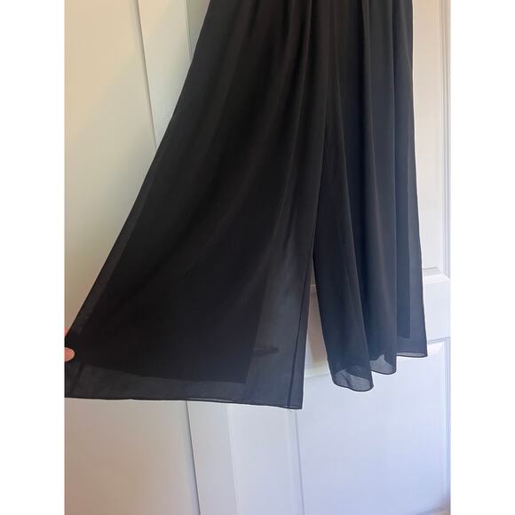 Kobi Halperin Black Wide Leg Pants Pleated Silk size 6 - Picture 4 of 9
